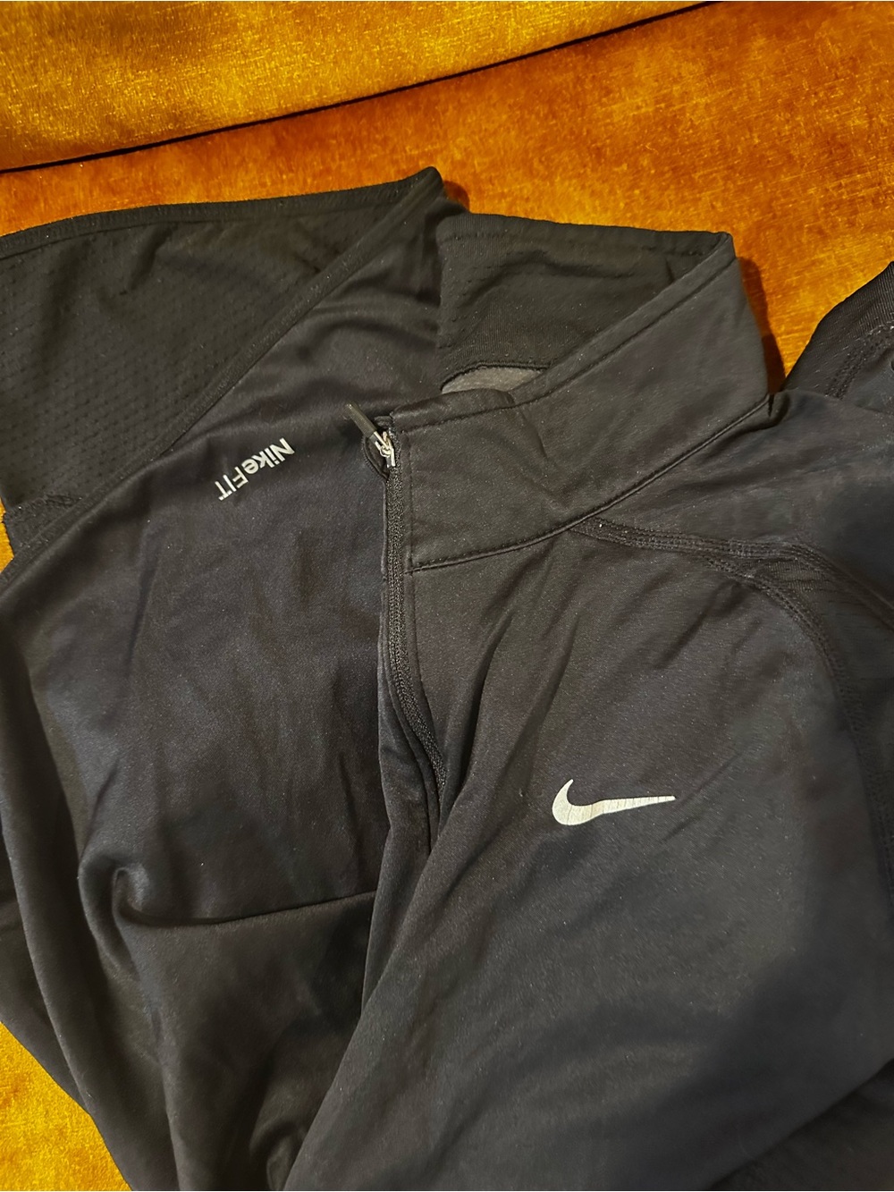 Nike Black Athletic Zip Jacket with Silver Swoosh